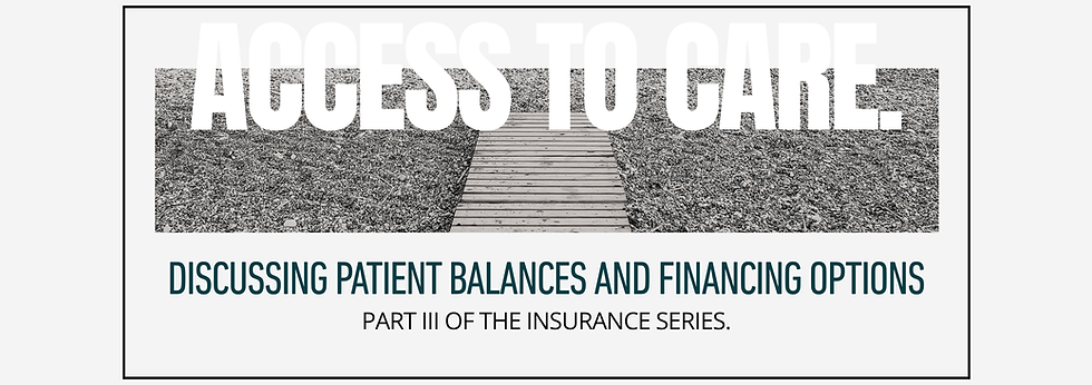 This sample slide for the Discussing Patient Balances and Financing Options session is a visual of the title slide of the session presentation.