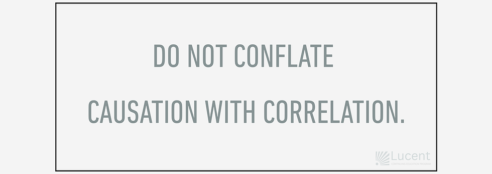The key takeaway from this sample slide for the Completing a Market Evaluation session is to remind attendees not to conflate causation with correlation.