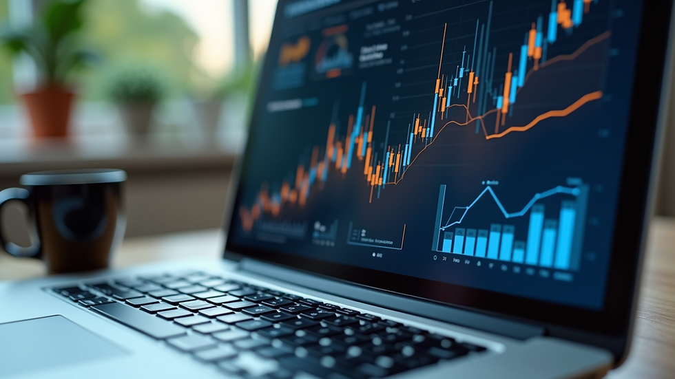 Close-up view of a laptop screen showing digital marketing analytics