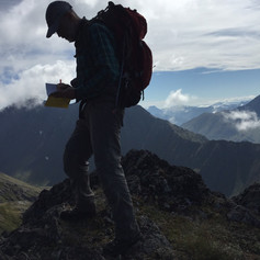 Taking notes on a ridge