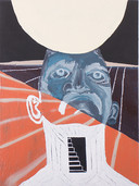 'Denial' acrylic, aerosol, oil stick on canvas, 16"x24", 2020. $500