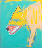 'More', aerosol and oil stick on canvas, 16"x20", 2020. (Sold)