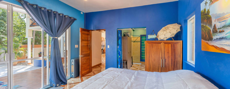 Master bedroom on first level of Casa Pulpo
