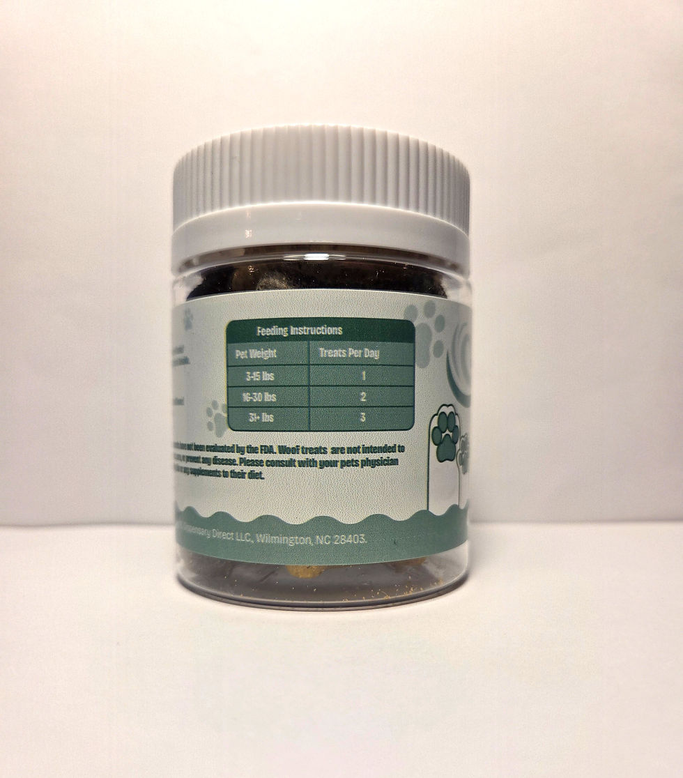 Thumbnail: Backside of container for Coastal Canine Chill Dog treats