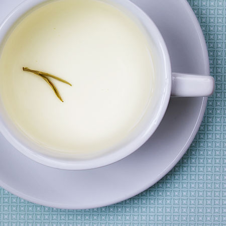 Cup of tea with a tealeaf inside