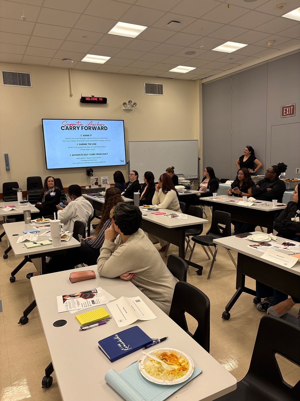 Interactive discussion and reflection during Intentional Women: Powered to Thrive, focused on practical tools for emotional well-being and intentional decision-making.