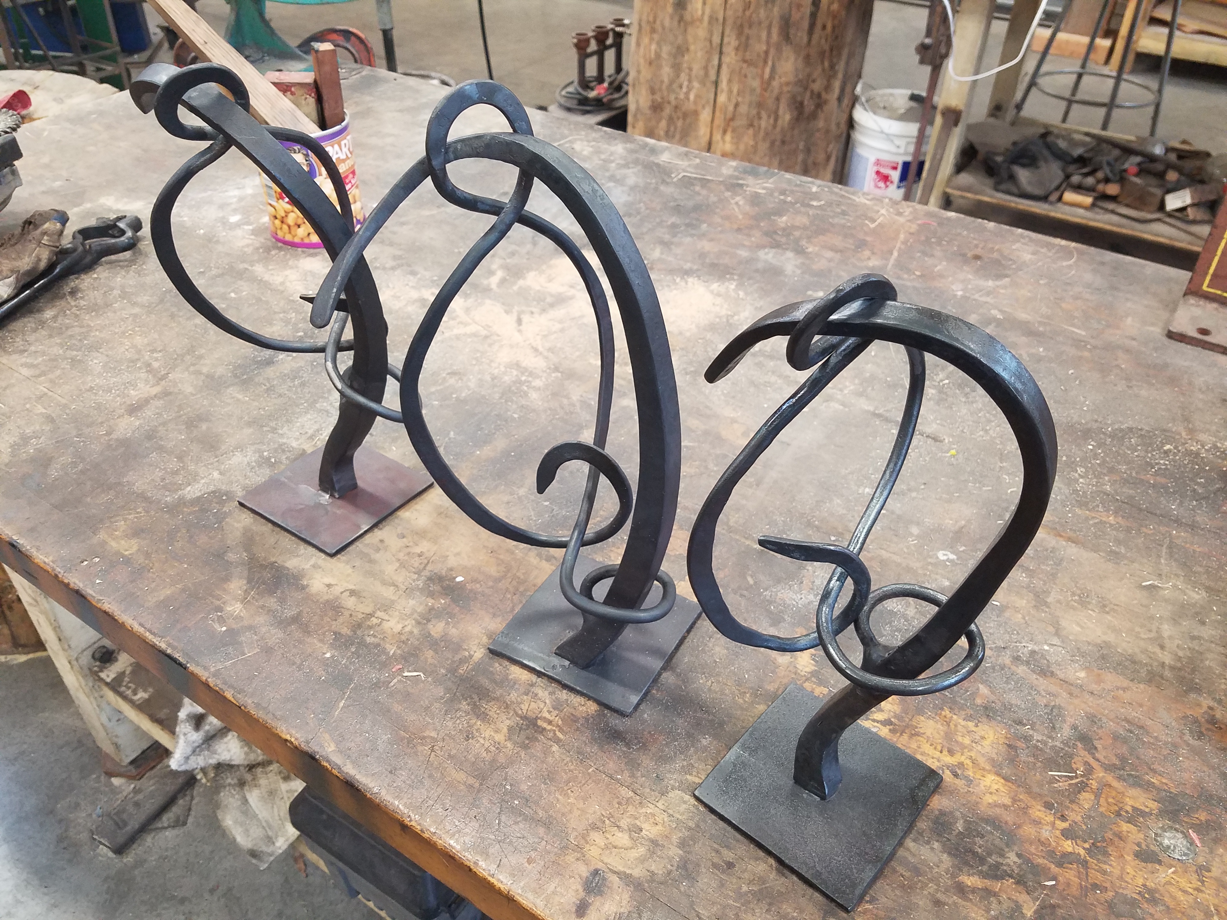 Set of treble cleft statues