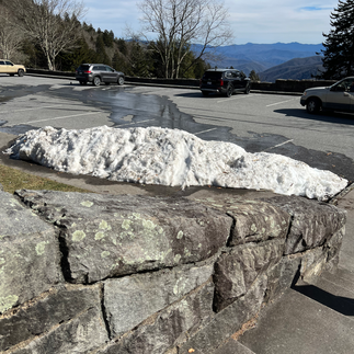 parking at Newfound Gap with snow