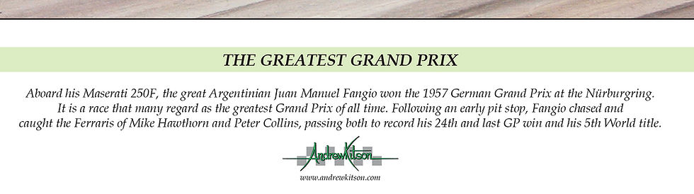 Thumbnail: Juan Manuel Fangio winning the 1957 German Grand Prix at the Nürburgring