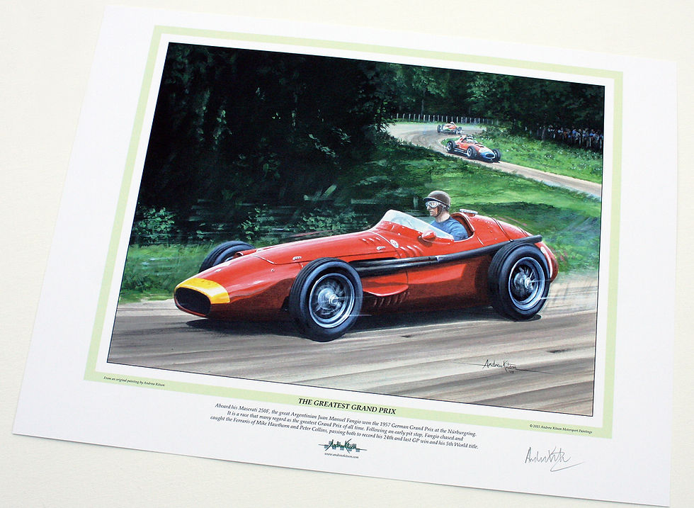 Thumbnail: Juan Manuel Fangio winning the 1957 German Grand Prix at the Nürburgring
