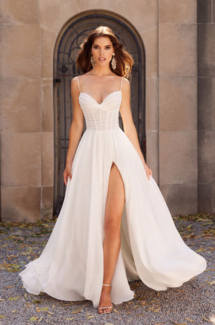 Paloma Blanca wedding dress 5028 showcased at J. Major's Charlotte NC