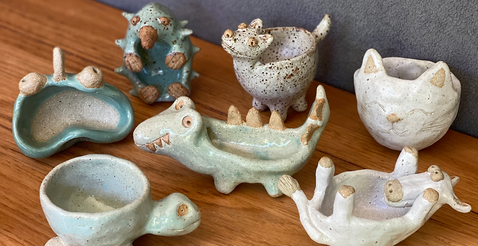 Broadbeach Kid’s Crazy Critters dish/planter/bowl class, parents welcome at kid’s prices