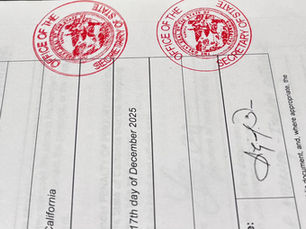 California apostille certificate and stamp