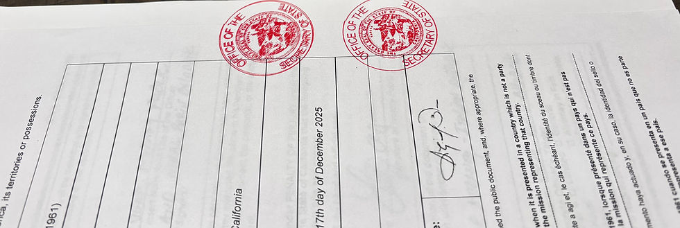 Single Status Affidavit Apostille California