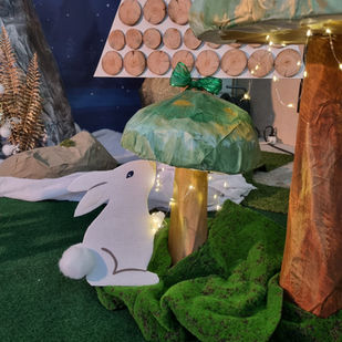 déco champignons ; forêt enchantée ; photocall ; noël