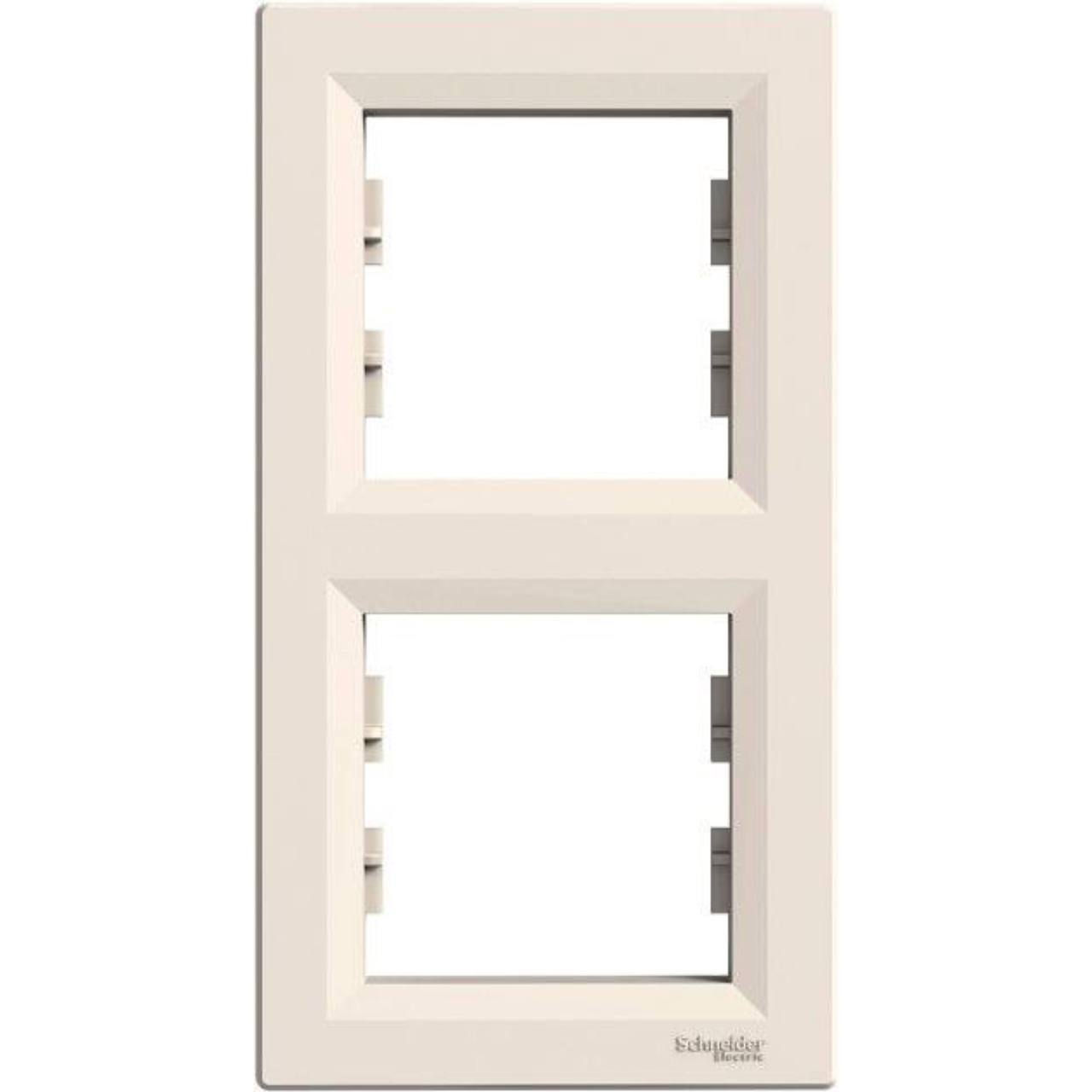 2-на рамка Schneider Electric Asfora вертикальна Кремова