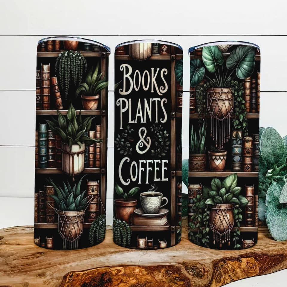 Books, Plants, and Coffee 20 oz. Tumbler
