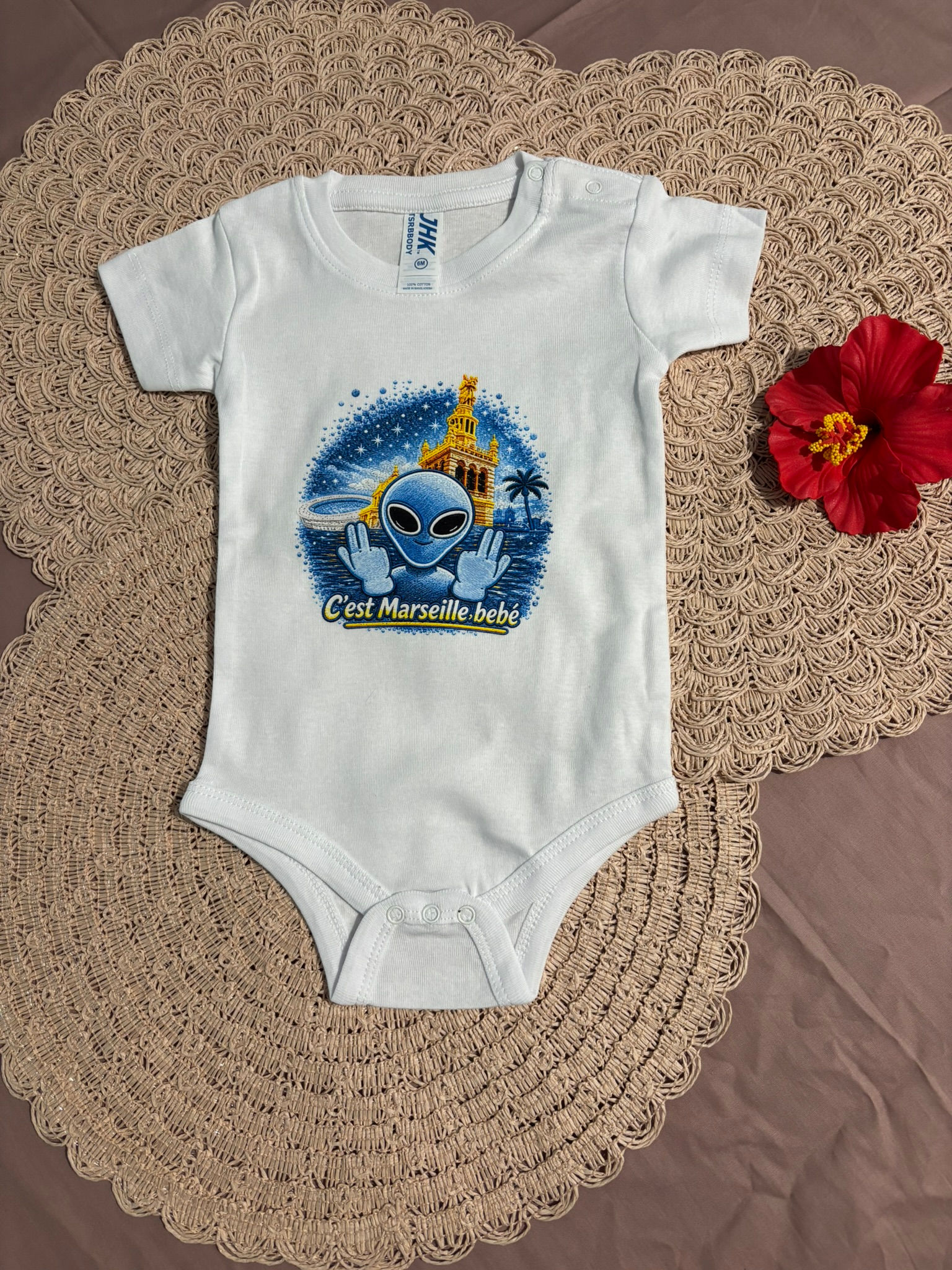 Body manches courtes bébé "Ovni Mars Blue "