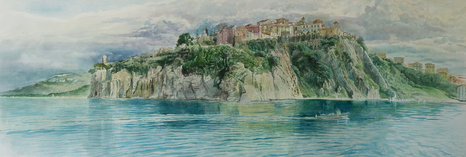 Agropoli, watercolour on paper, 114cm x 39cm