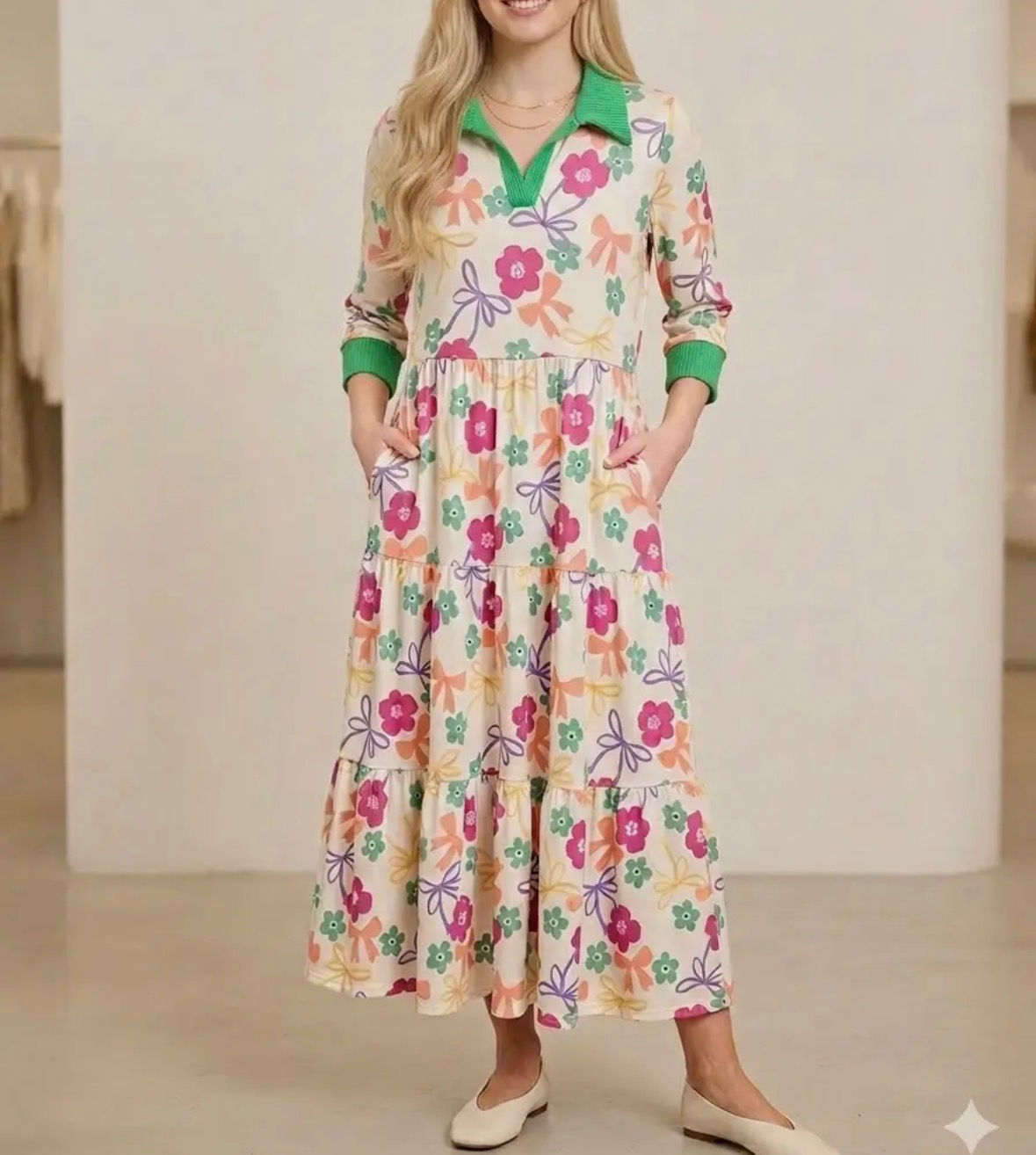 Green Collar Dress
