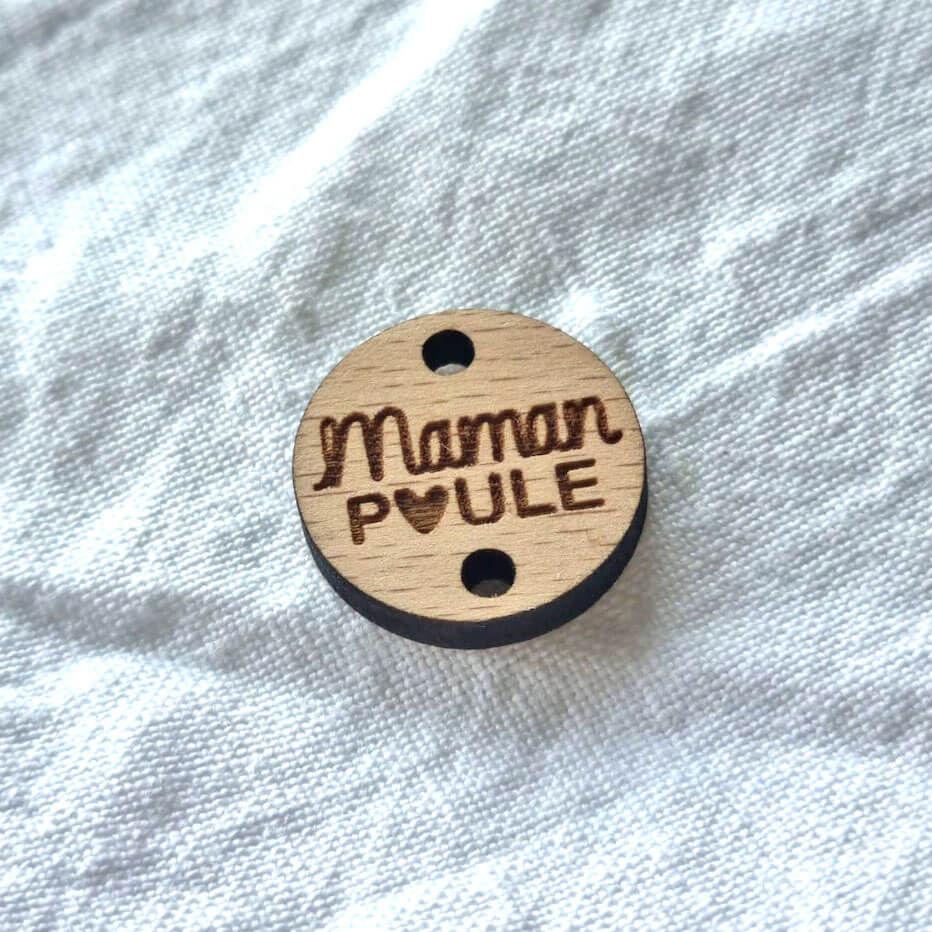 Miniature : Bracelet en bois avec gravure maman poule