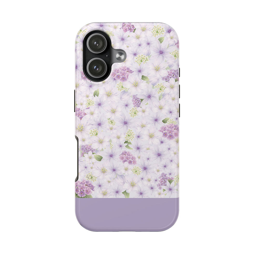 Thumbnail: Wild Meadow Lavender iPhone case on desk with supplies