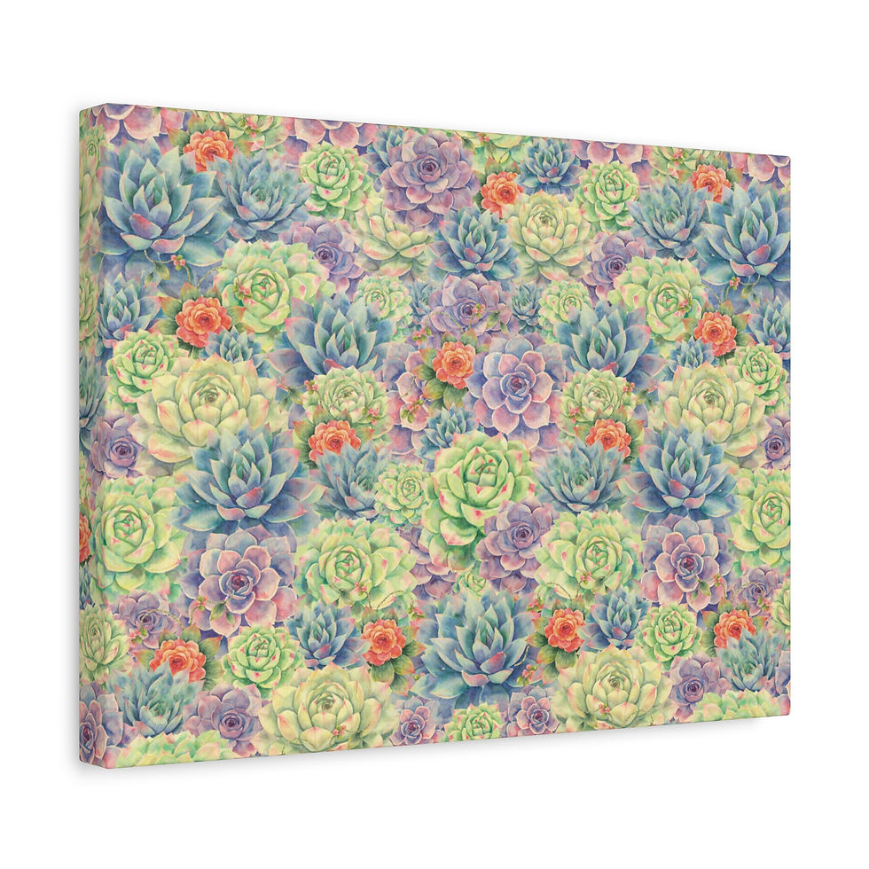 Thumbnail: Botanical Succulent Canvas Print (Matte Stretched Canvas, 1.25")