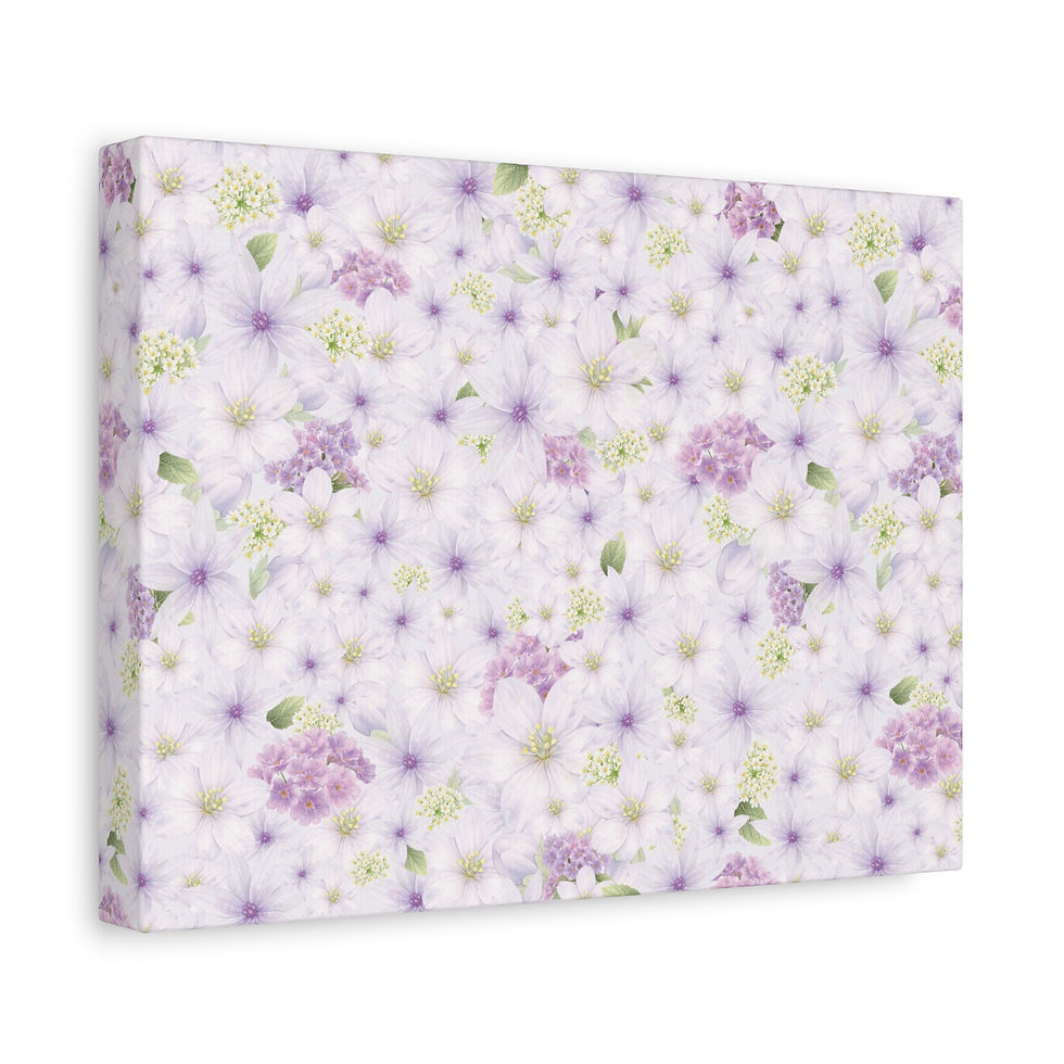 Thumbnail: Wild Meadow – Lavender Floral Canvas Print (Matte Stretched Canvas, 1.25")