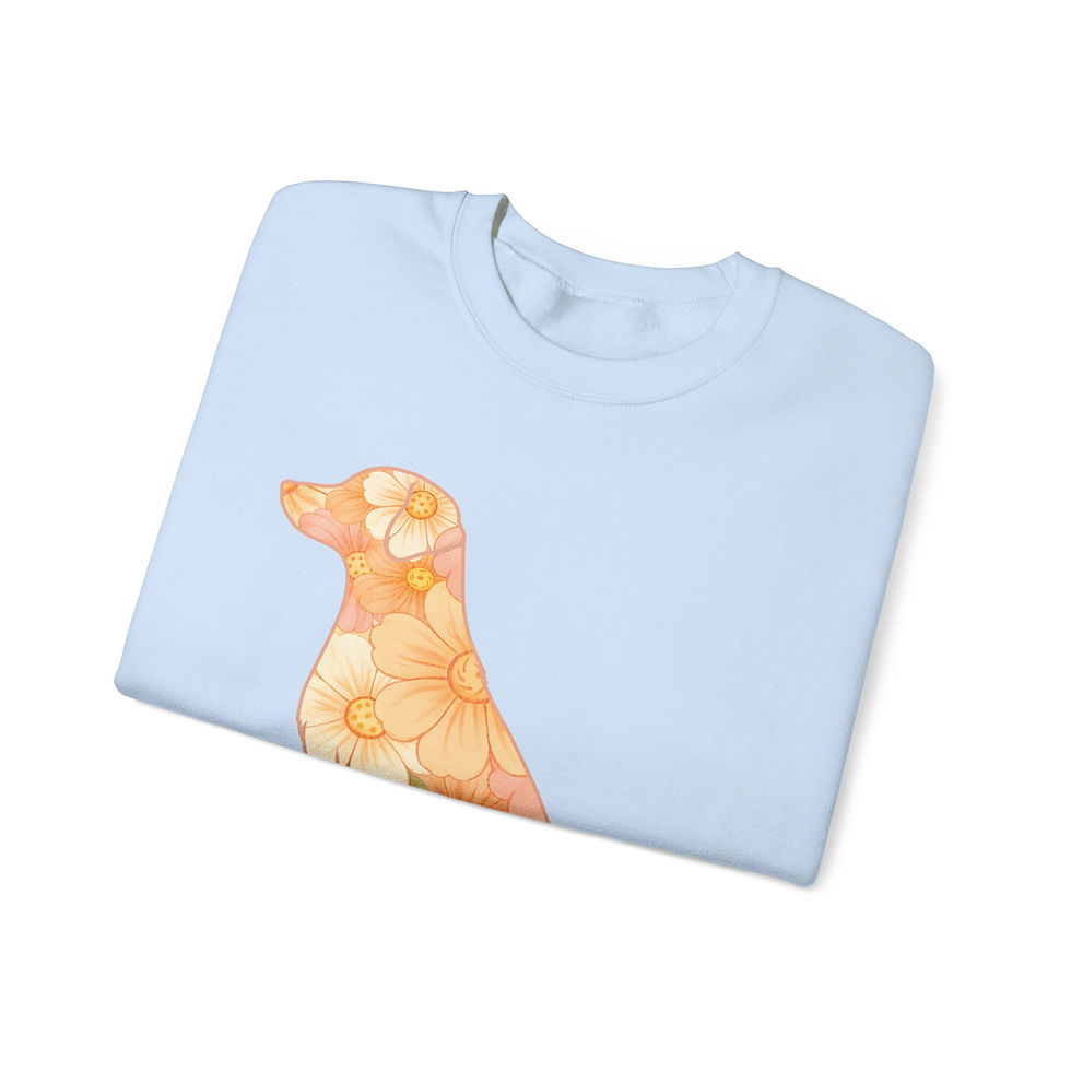 Thumbnail: Soft Fit Tee with peach floral cat silhouette
