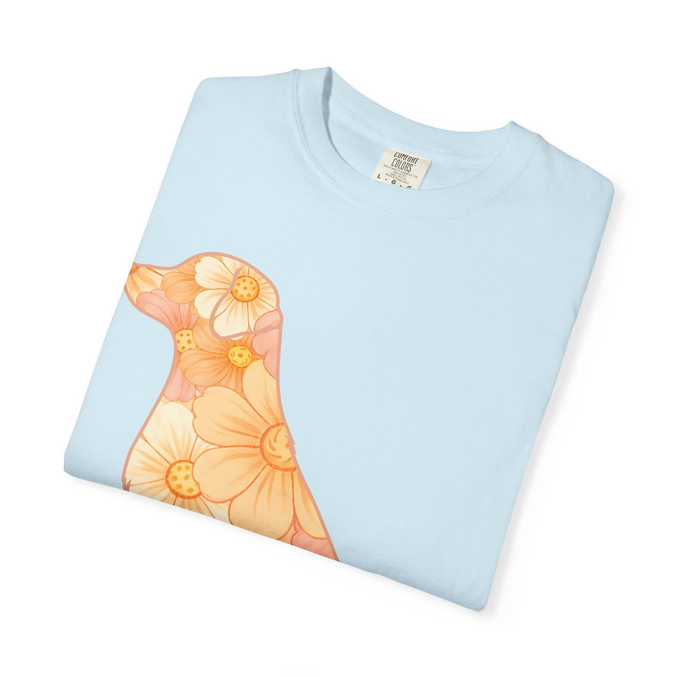 Thumbnail: Unisex Relaxed Fit Tee with dog peach floral silhouette
