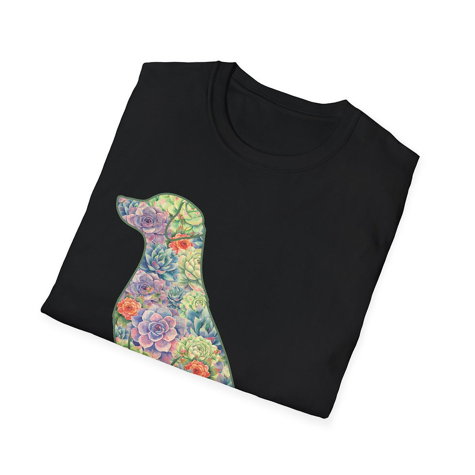 Thumbnail: Succulent Dog silhouette illustration with soft botanical flower details