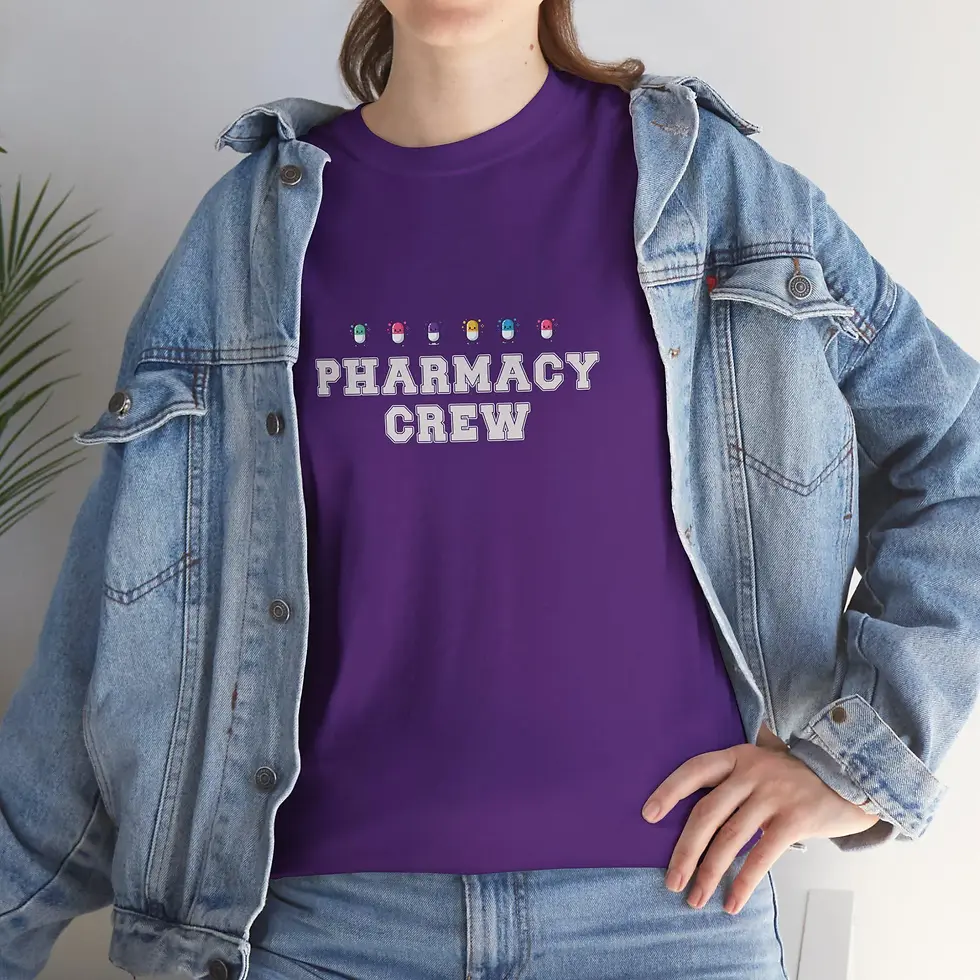 Thumbnail: Pharmacy Crew Tee | Colorful Script Medical Job Shirt