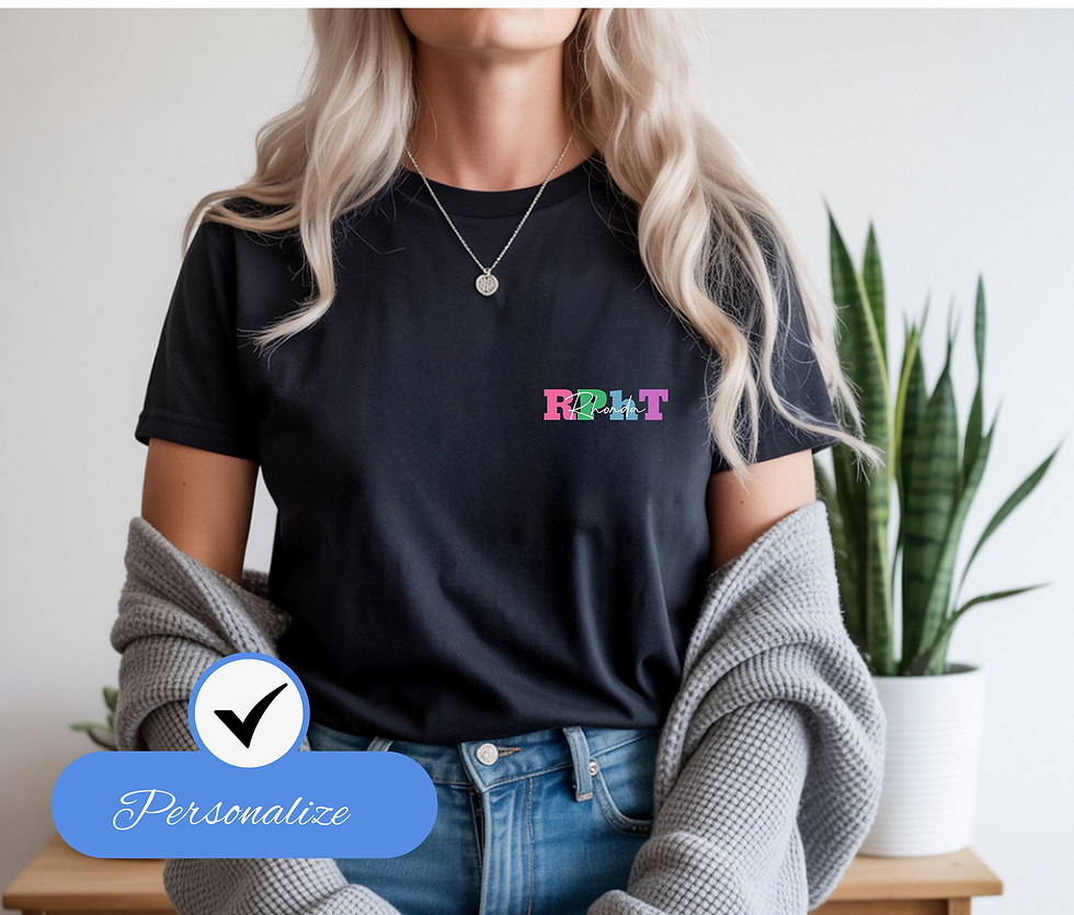 Thumbnail: Personalized RPhT T-Shirt | Colorful Script, Registered Pharmacy Technician