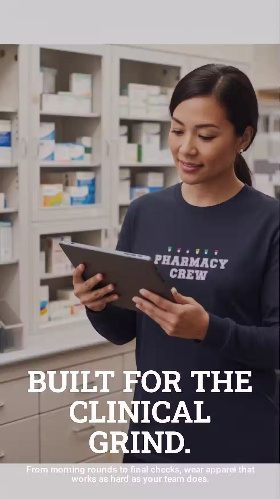 Thumbnail: Pharmacy Crew Long Sleeve Tee | Pill Icons, Medical Staff Shirt