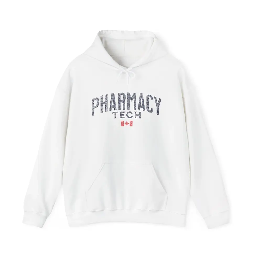 Thumbnail: Pharmacy Tech Hoodie, Distressed Canadian Flag