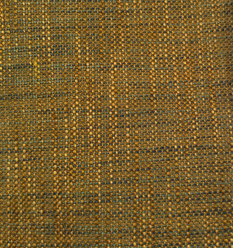 Gold - Blue - Woven upholstery fabric by the yard