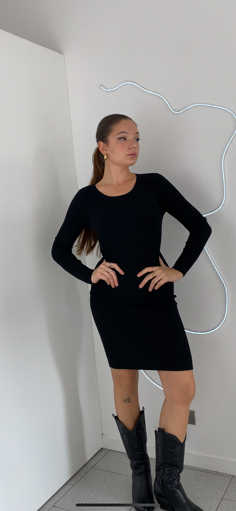Abito in maglia nero 