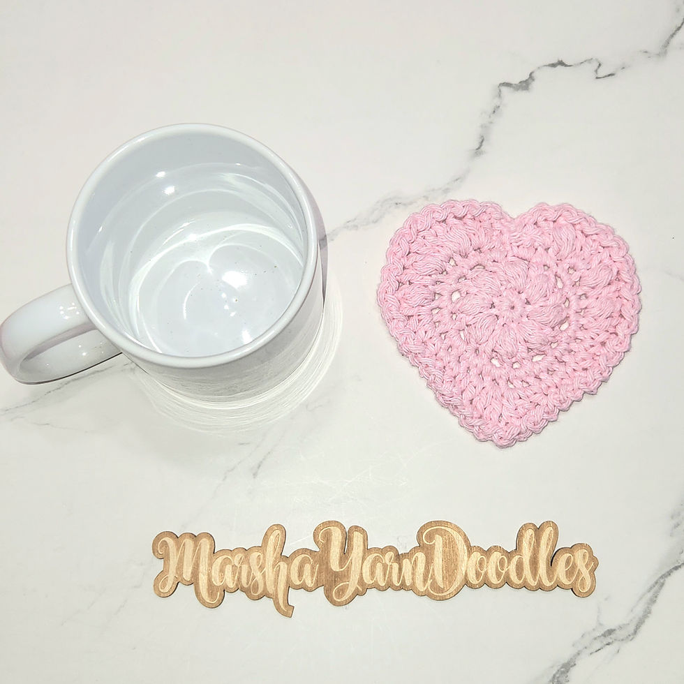 Imagination Heart Coaster pattern included in paid PDF