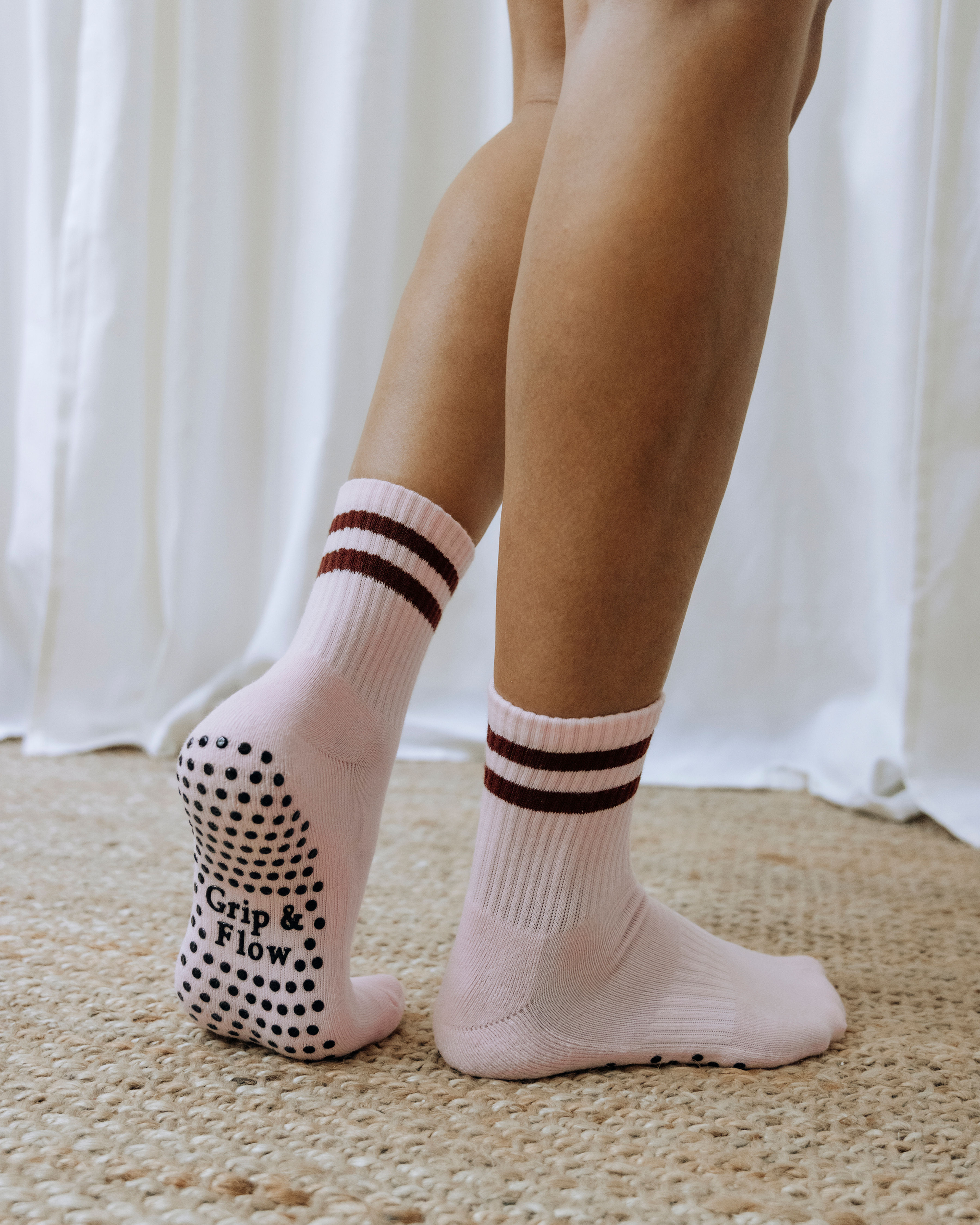 Varsity Pink Grip Socks