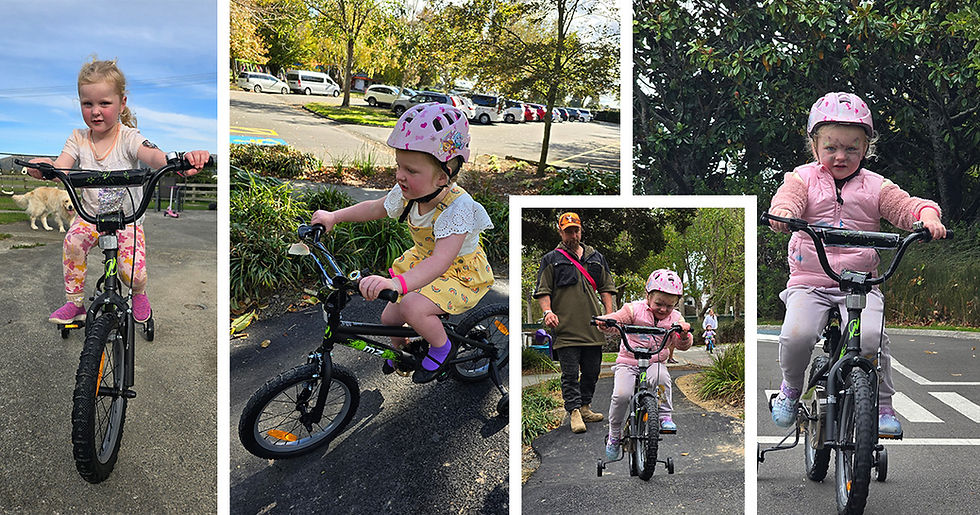 Ellazae loves her bike - thanks to Satan's Little Helper