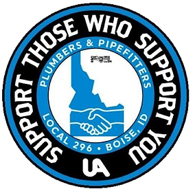 UA 296 Logo, with the text "Support those who support you" around the outside of it.