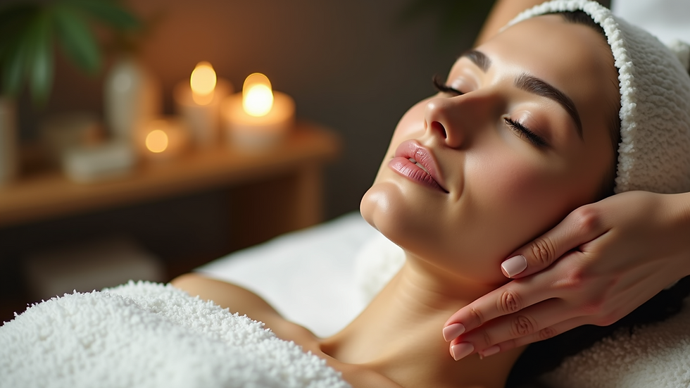 A close-up view of a serene, relaxing spa treatment for hair care