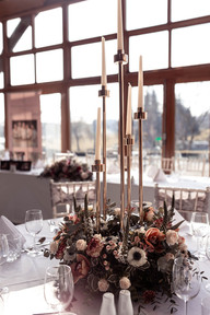 Hertfordshire wedding florals in Brocket Hall Oak room