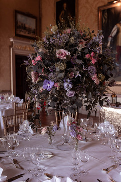 Hertfordshire wedding florals in Brocket Hall ball room