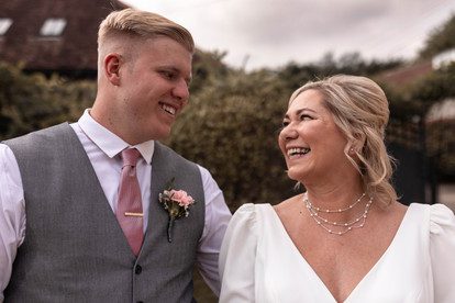 The bride with her son prior to the ceremony at That Amazing Place, Essex