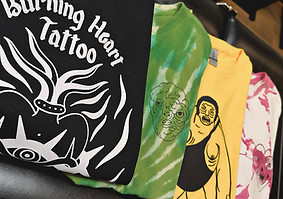 Handmade Screenprinted Tshirts Burning Love Print Huis Haarlem Burning Heart Tattoo