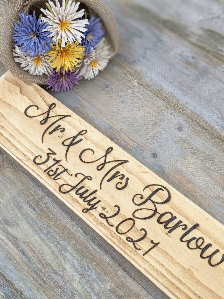 Thumbnail: Vintage Wooden Wedding Sign