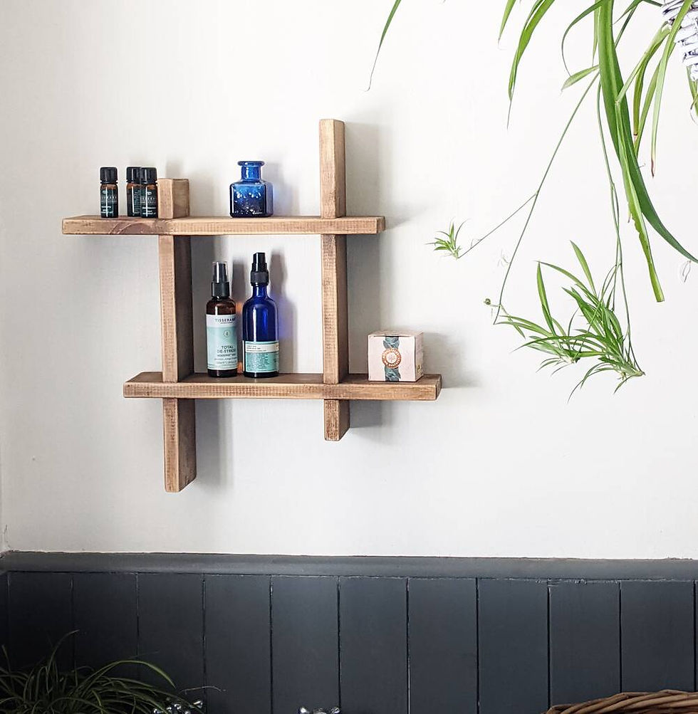 wall mounted wooden bathroom shelf