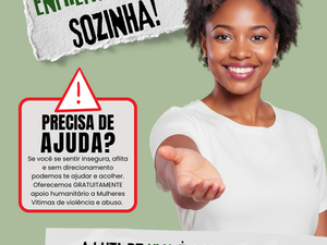 Cartaz para ajudar mulheres vítimas de violência física e emocional