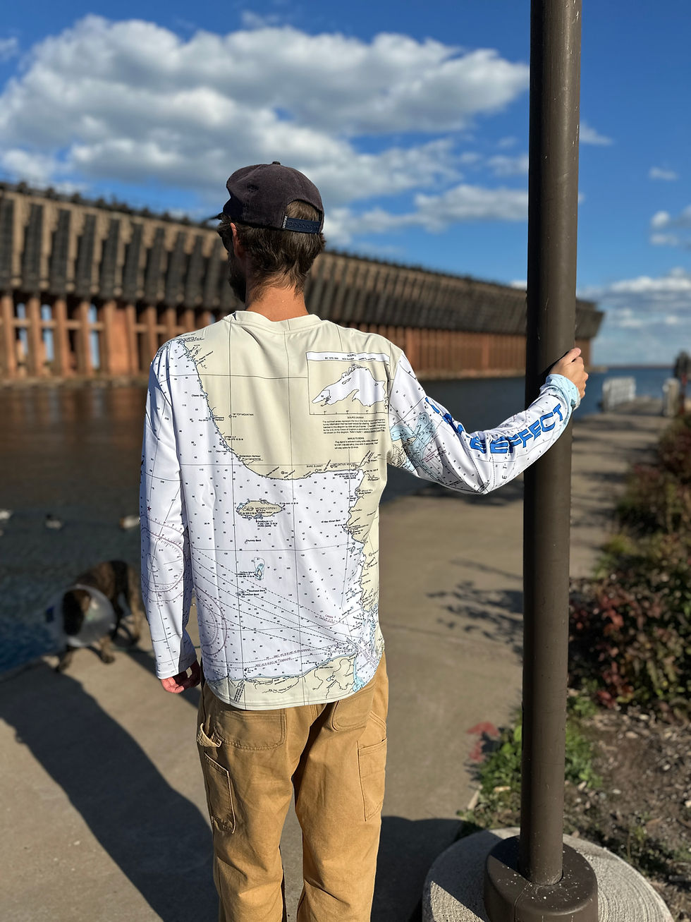 Thumbnail: Lake Effect Outfitters - Lake Superior Nautical Chart Sunshirt